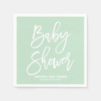 Minze grüne Hand Letter Baby Duschpapier Napkins