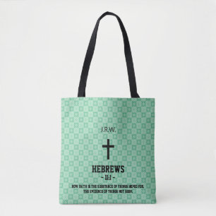 Minze Grüne Muster Bibel Kapitel Verse Christlich Tasche