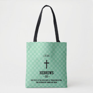 Minze Grüne Muster Bibel Kapitel Verse Christlich Tasche