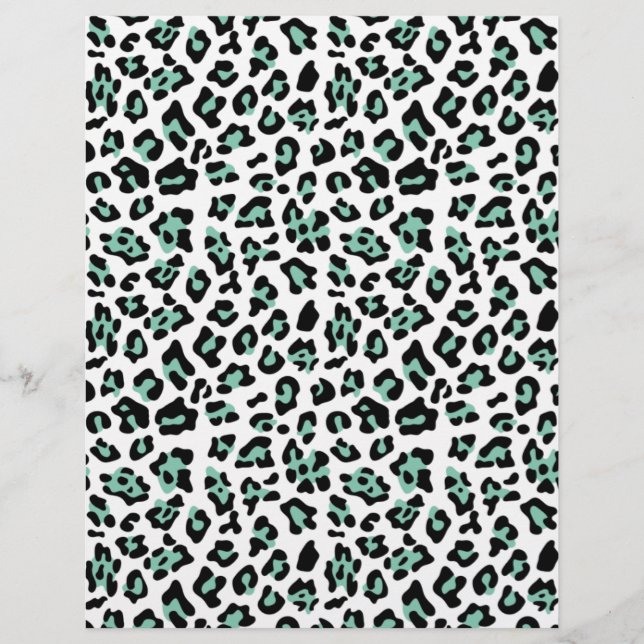 Minze grüne schwarze Leopard-Muster für Tierdrucke (Vorderseite)