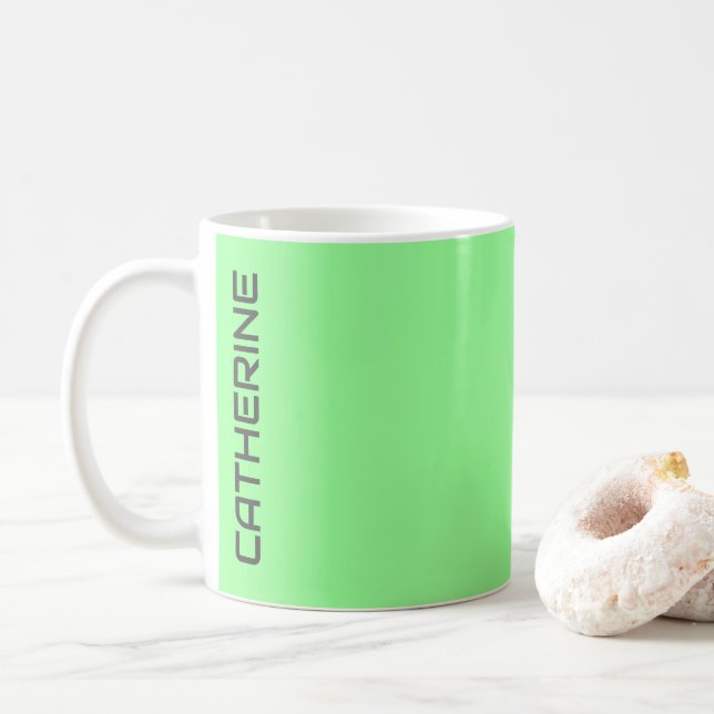 Minze grüne Solid-Farbe Personalisiert Kaffeetasse (Mit Donut)
