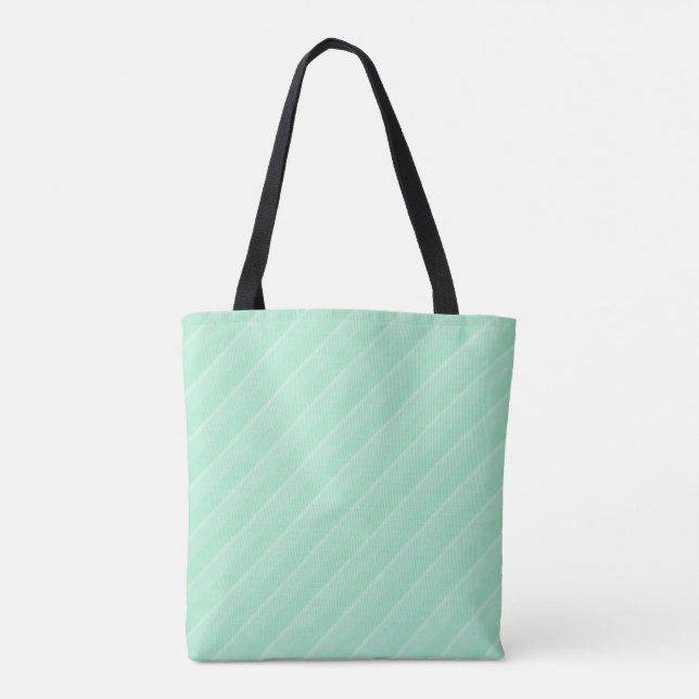 Minze grüne Streifen Modernes Design Trendy Templa Tasche (Rückseite)