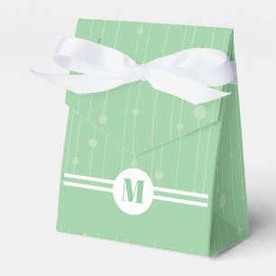 Minze grüne Streifen Monogramm Buchstaben Pastellf Geschenkschachtel