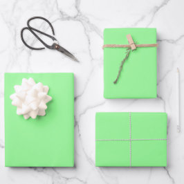 Minze Grüne Vollfarbenverpackungsblätter Geschenkpapier Set