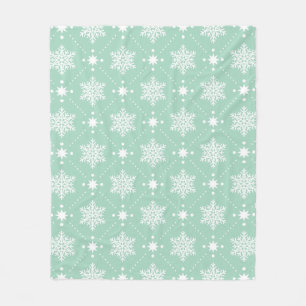 Minze grüne weiße Schneeflocken Weihnachtsmuster Fleecedecke