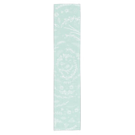 Minze Grüne Woodsy Woodland Wildblume Fern Muster Kurzer Tischläufer