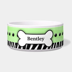 Minze grüne Zebra Streifen Custom Haustier Dog Foo Napf