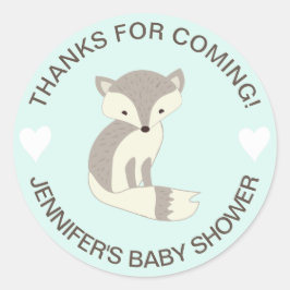 Minze Heart Fox Babyaufkleber Runder Aufkleber