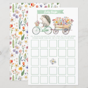 Minze Igel Baby Shower Bingo Game Card