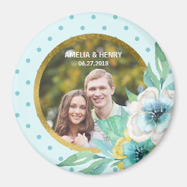 Minze Imitate Gold, Aquarell Blumenzwiebeln Foto Magnet