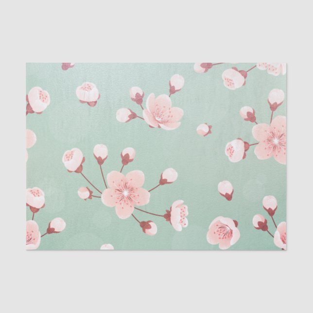Minze, Kirschblüte, Frühlingsblüte, japanische Blu Seidenpapier (Vorderseite)