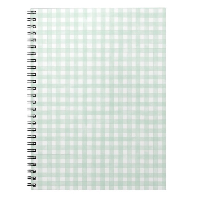 Minze Klassisches Gingham Notizblock (Vorderseite)