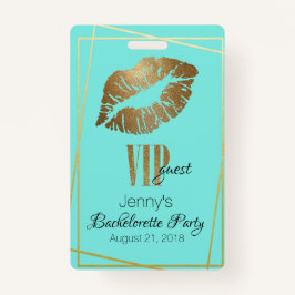 Minze mit Gold Lip Print Junggeselinnen-Abschied A Ausweis