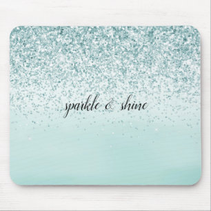Minze Ombre Glitzer personalisiert Mousepad