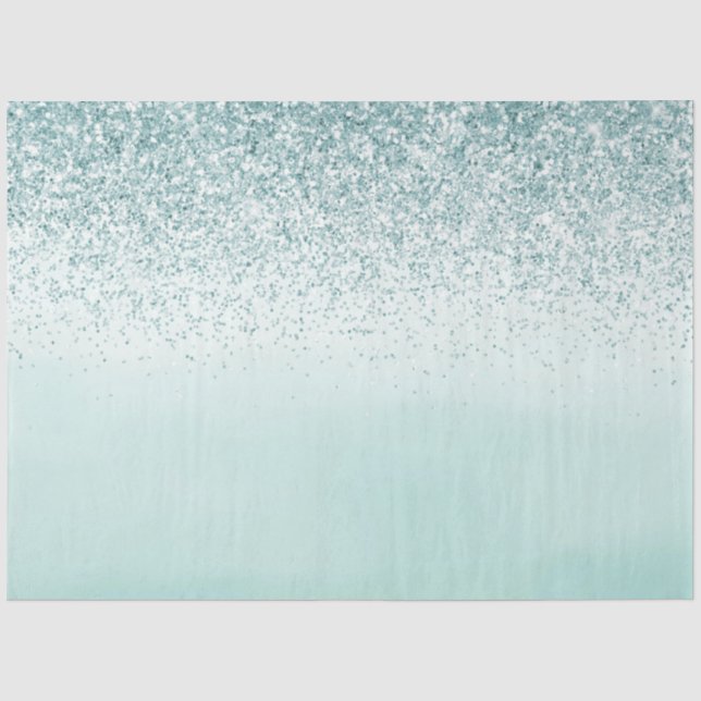 Minze Ombre Glitzer Seidenpapier (Vorderseite)
