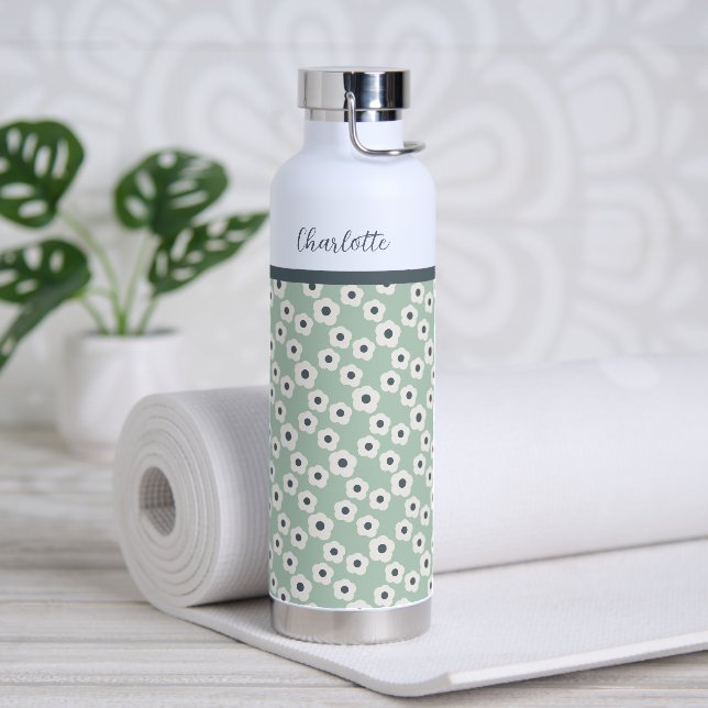 Minze Personalisierte, moderne Retro-Muster Trinkflasche (Yoga)