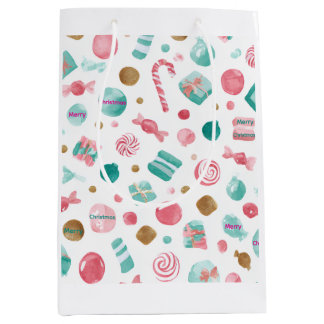 Minze & Pink CANDY Weihnachts Mittlere Geschenktas Mittlere Geschenktüte