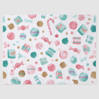 Minze & Pink CANDY Weihnachtszettel Seidenpapier