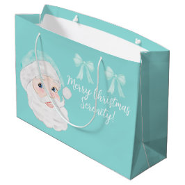 Minze Preppy Mint Weihnachtsmannmütze Personalisie Große Geschenktüte