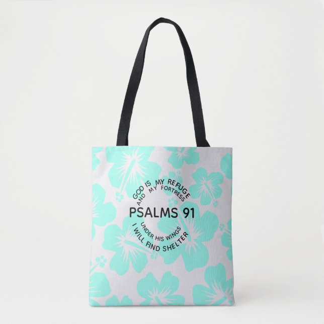 Minze Psalmen 91 Blume Tasche (Vorderseite)