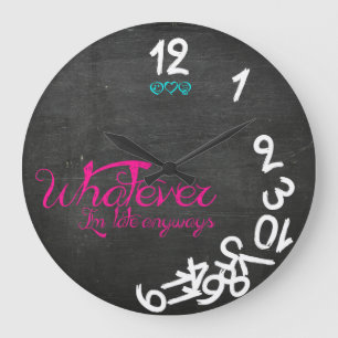 Minze, rosa und weißes Whtaever bin ich irgendwie Große Wanduhr