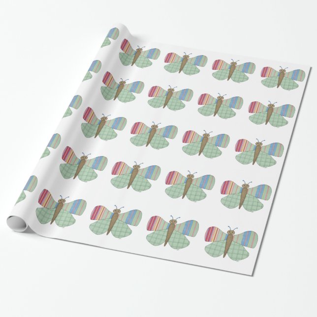 Minze-Schmetterlingspapier Geschenkpapier (Ungerollt)