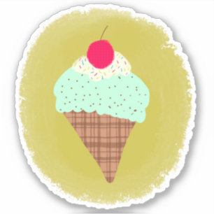Minze Schokolade Chip Eis Aufkleber