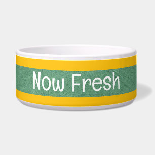 Minze Texturierte Pet Bowl mit JETZT FRISCHEM Text Napf