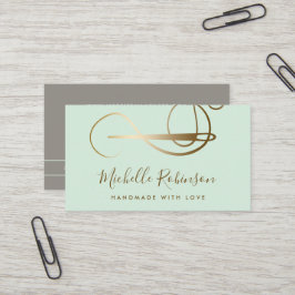 Minze u. Nadel u. Faden des Gold| handgemacht mit Visitenkarte
