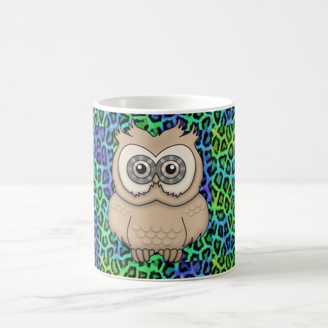 Minze und blaue Leopardendrucke Kaffeetasse (Mittel)