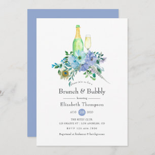 Minze und Blue Boho Brunch und Bubbly Brautparty Einladung