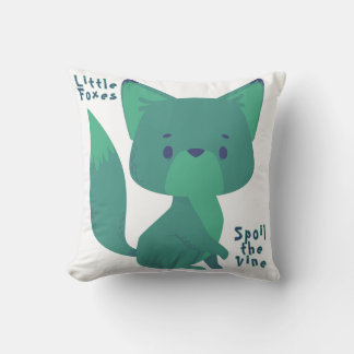 Minze und Blue Niedlich Baby Fox mit Bibel Verse Kissen