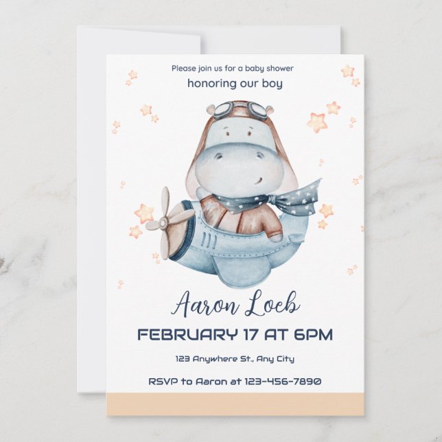 Minze und gelbe Wasserfarbe Niedliche Kinderdusche Save The Date (Vorderseite)