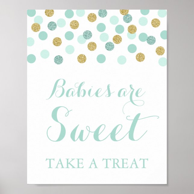 Minze und Gold Babys sind süß Nehmen Sie eine Leck Poster (Vorne)