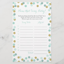 Minze und Gold raten das Baby Song Baby Shower Gam