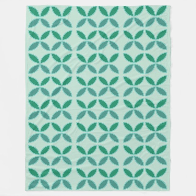Minze und grüne Blütenblätter und Diamanten Fleecedecke (Vorderseite)