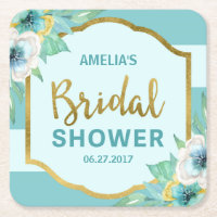 Minze und Imitate Gold Floral Brautparty