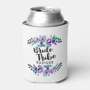 Minze und Lila Blumenreath Wedding Bride Stamm Dosenkühler