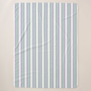 Minze und lila Kerzenstreifen Sherpadecke