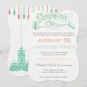 Minze und Peach Moderne Vintage Typografie laden e Einladung