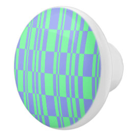 Minze und Periwinkle Abstrakter Dresser und Schubl Keramikknauf