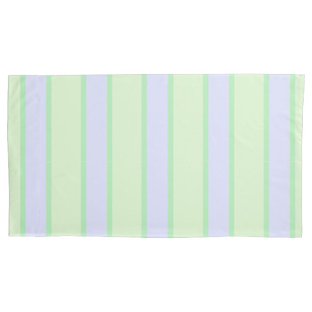 Minze und Periwinkle Pastellstreifen Pillowcase Kissenbezug (Vorderseite)