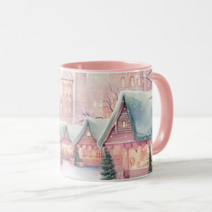 Minze und rosa Gemütlicher Weihnachtsmarkt - Winte Tasse