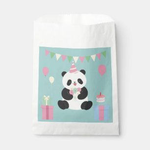 Minze und rosa Panda-Design Geschenktütchen
