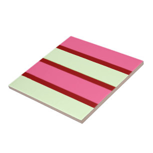 Minze und rosa Streifen Fliese