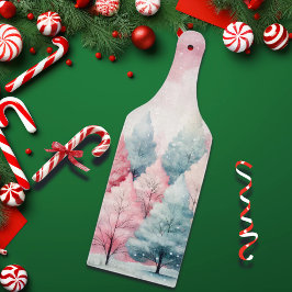 Minze und rosa Tannenbäume Winterlandschaft Schneidebrett