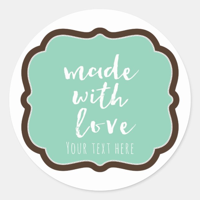 Minze und Schokolade Brown aus Liebe Bäckerei Gefa Runder Aufkleber (Vorderseite)