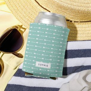 Minze und Weiße Pfeile Personalisiert Dosenkühler