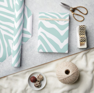 Minze und weiße Zebrastreifen Tierdrucke Geschenkpapier