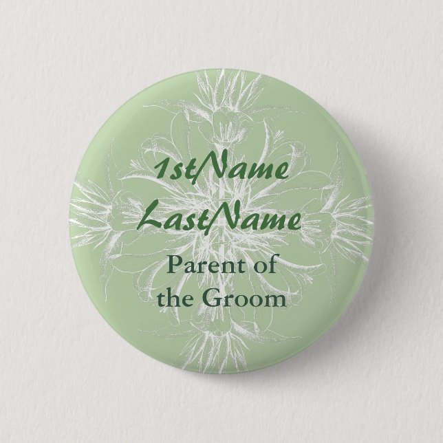 Minze und weißer Blumen-Identifikations-Umbau Button (Vorderseite)